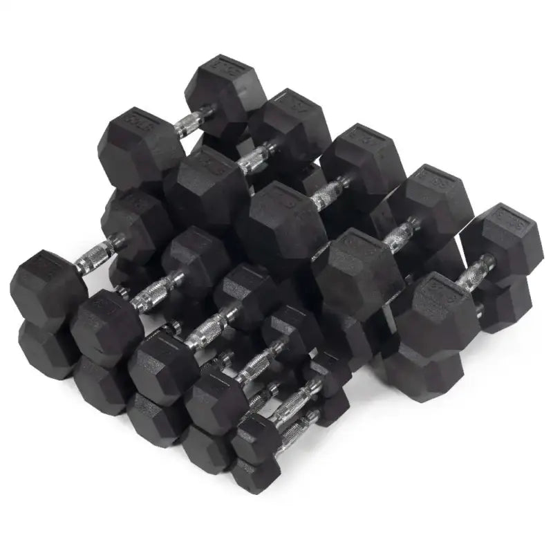 Rubber Hex Dumbbells - 5 to 50lbs (NEW)