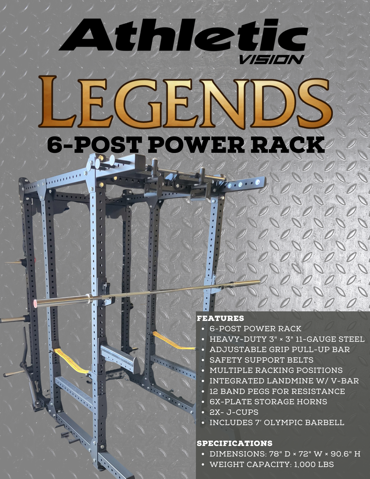 Legends Multi Squat 6-Post Power Rack – Colorado Cardio Springfield