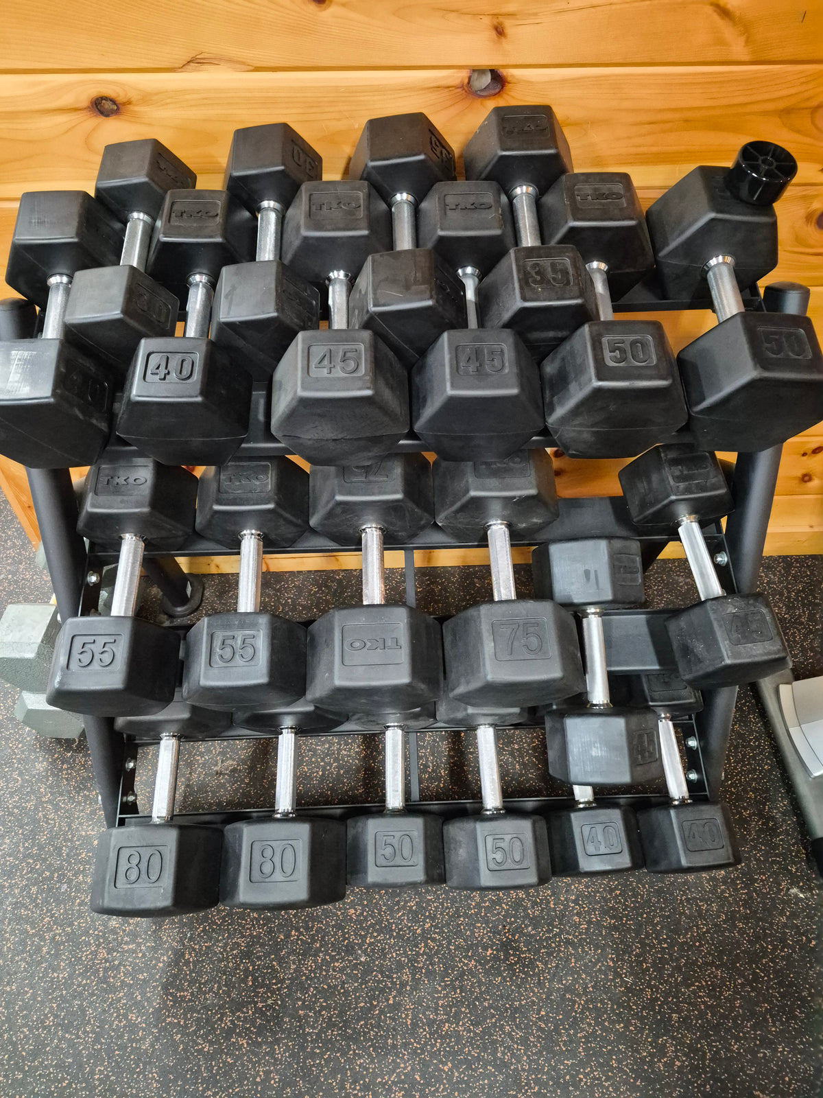 TKO Rubber Hex Dumbbells - $1.5/lb