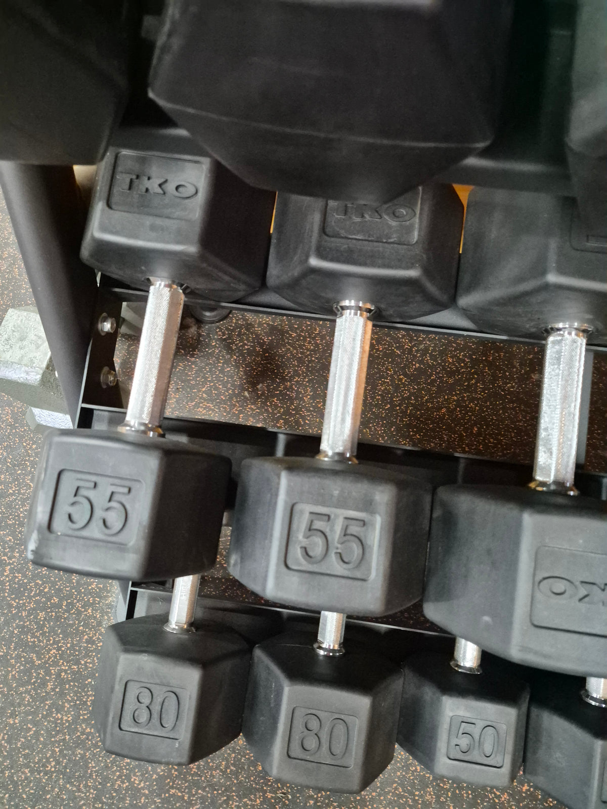 TKO Rubber Hex Dumbbells - $1.5/lb