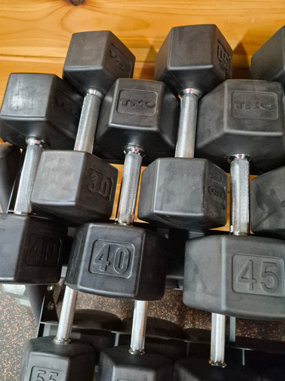 TKO Rubber Hex Dumbbells - $1.5/lb
